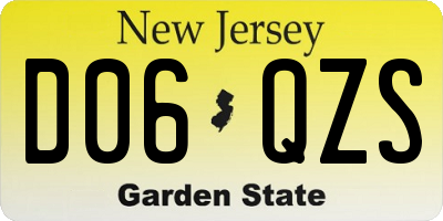 NJ license plate D06QZS