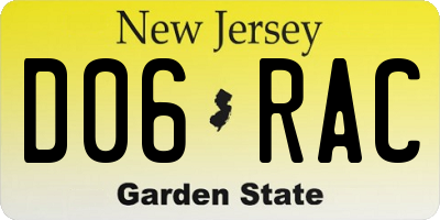 NJ license plate D06RAC