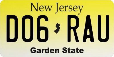 NJ license plate D06RAU