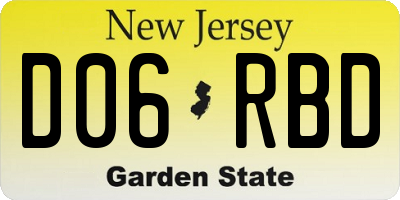 NJ license plate D06RBD