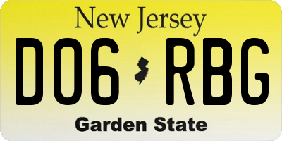NJ license plate D06RBG