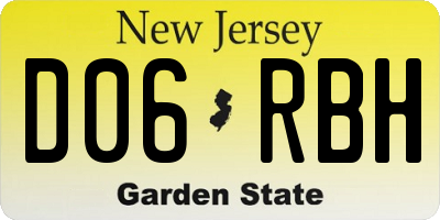 NJ license plate D06RBH
