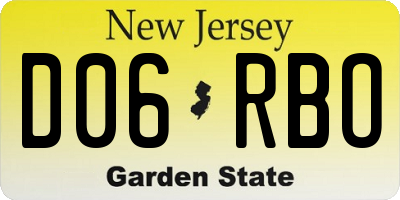 NJ license plate D06RBO
