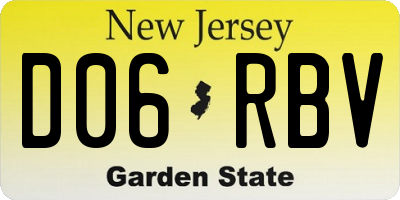 NJ license plate D06RBV