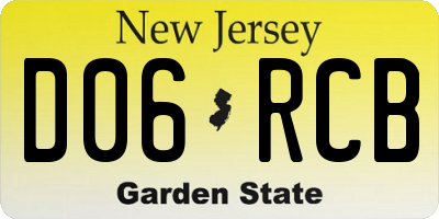 NJ license plate D06RCB
