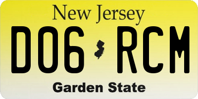 NJ license plate D06RCM