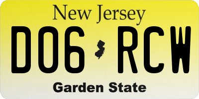 NJ license plate D06RCW