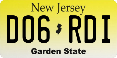 NJ license plate D06RDI