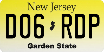 NJ license plate D06RDP