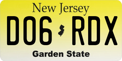 NJ license plate D06RDX