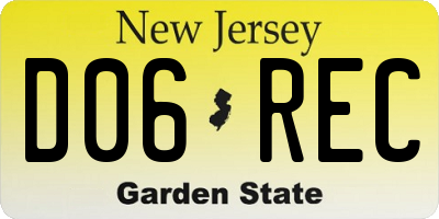 NJ license plate D06REC