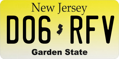 NJ license plate D06RFV