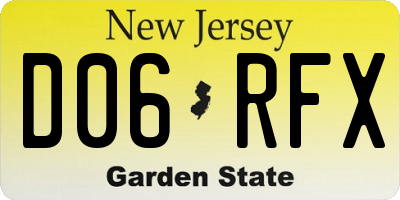 NJ license plate D06RFX