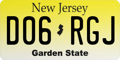 NJ license plate D06RGJ