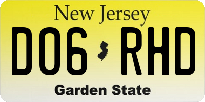 NJ license plate D06RHD