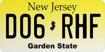NJ license plate D06RHF