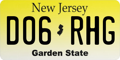 NJ license plate D06RHG