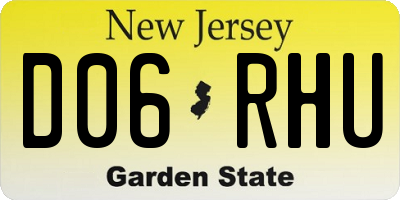 NJ license plate D06RHU