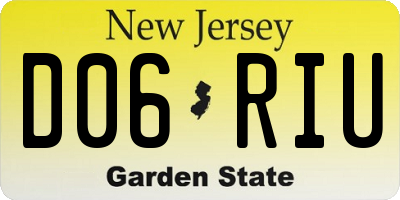 NJ license plate D06RIU