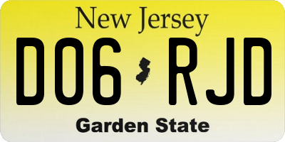 NJ license plate D06RJD