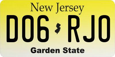 NJ license plate D06RJO