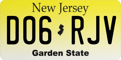NJ license plate D06RJV