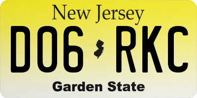 NJ license plate D06RKC