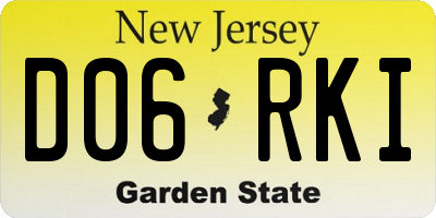 NJ license plate D06RKI