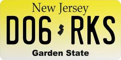 NJ license plate D06RKS