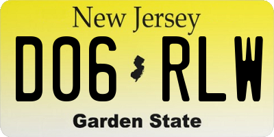 NJ license plate D06RLW