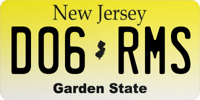 NJ license plate D06RMS
