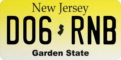 NJ license plate D06RNB