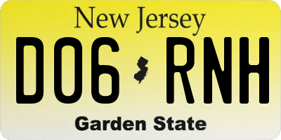 NJ license plate D06RNH