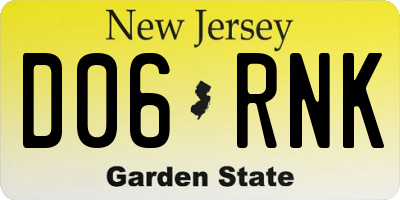 NJ license plate D06RNK