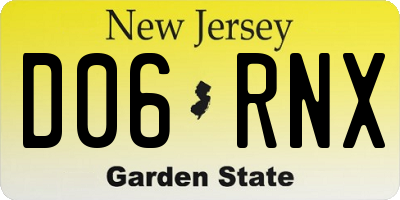 NJ license plate D06RNX