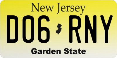NJ license plate D06RNY