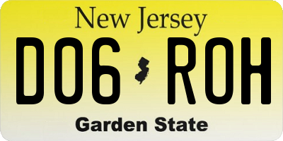 NJ license plate D06ROH