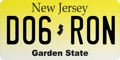 NJ license plate D06RON