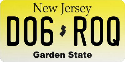 NJ license plate D06ROQ