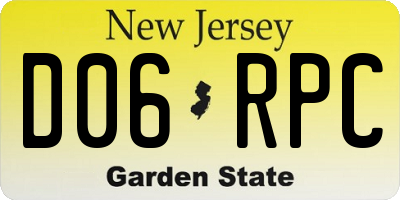 NJ license plate D06RPC