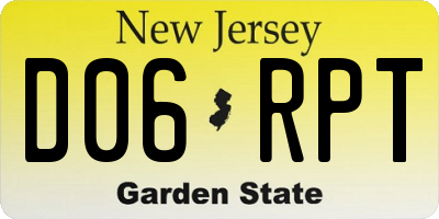 NJ license plate D06RPT