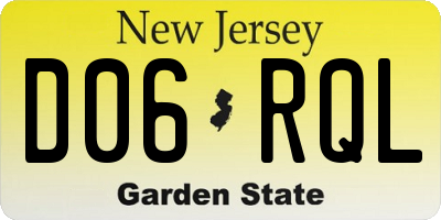 NJ license plate D06RQL