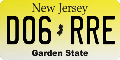 NJ license plate D06RRE