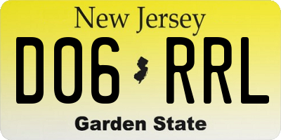 NJ license plate D06RRL