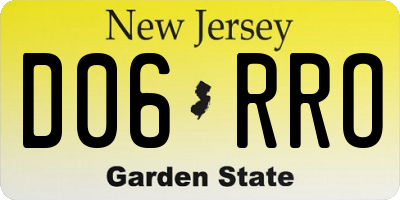 NJ license plate D06RRO