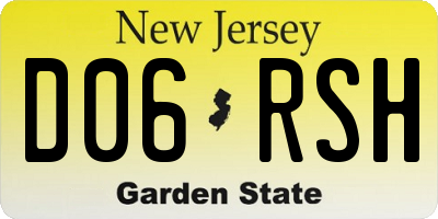 NJ license plate D06RSH