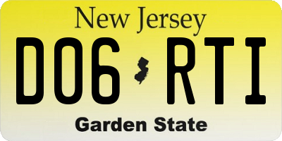 NJ license plate D06RTI