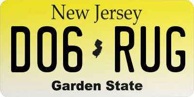 NJ license plate D06RUG