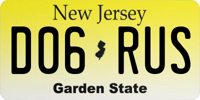 NJ license plate D06RUS