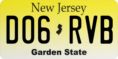 NJ license plate D06RVB